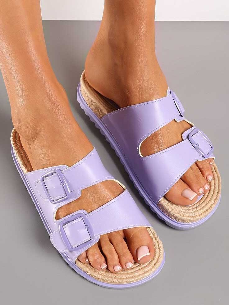 Tia - Sandaler med spænder og sål i flettet look